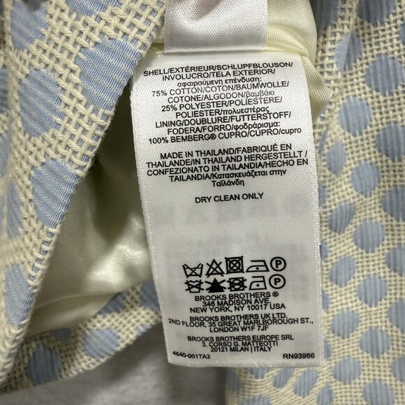 Brooks Brothers Blazer Womens 10 Polka Dot Textured Lined Classic Workwear Jacke - Picture 5 of 11